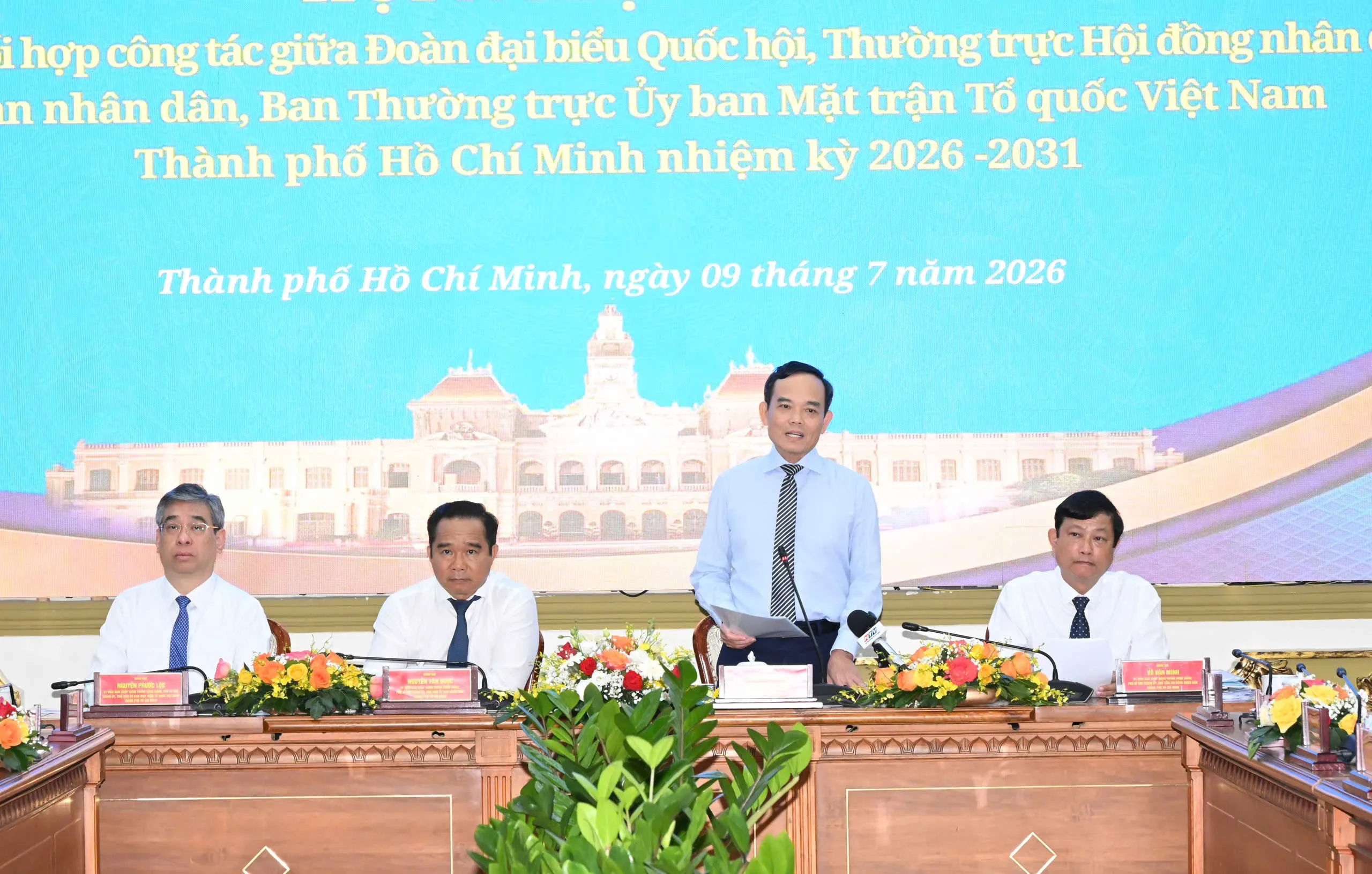 Bí thư Thành ủy TPHCM Trần Lưu Quang phát biểu chỉ đạo