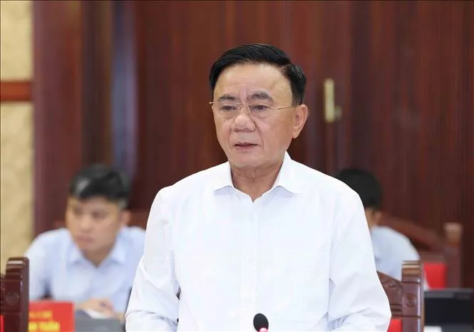 Đồng chí Trần Cẩm Tú, Ủy viên Bộ Chính trị, Thường trực Ban Bí thư, Trưởng Ban Chỉ đạo Chuyển đổi số trong các cơ quan Đảng phát biểu chỉ đạo phiên họp. Ảnh: Phương Hoa/TTXVN