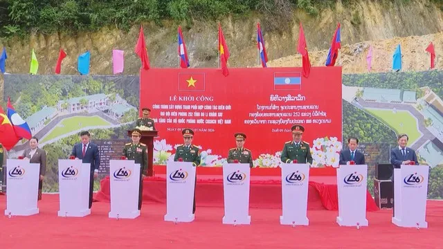5 Lễ khởi công Công trình xây dựng Trạm phối hợp công tác biên giới, Đại đội Biên phòng 252 tại bản Nậm On, huyện Xay-chăm-phon, tỉnh Bolikhămxay