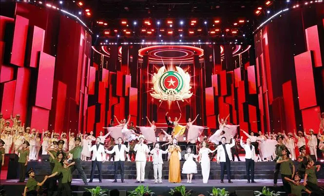 Chương trình nghệ thuật chào mừng buổi lễ. Ảnh: Phạm Kiên/TTXVN