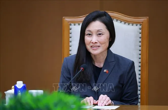 Bà Jennifer Wicks, Đại sứ Hoa Kỳ tại Việt Nam phát biểu (Ảnh: Dương Giang/TTXVN)