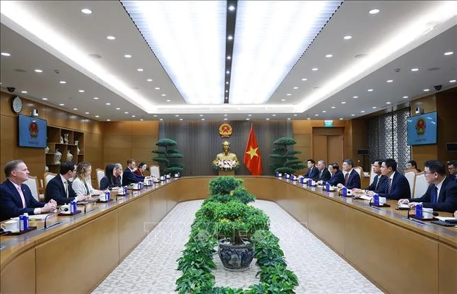 Thủ tướng Lê Minh Hưng tiếp bà Jennifer Wicks, Đại sứ Hoa Kỳ tại Việt Nam (Ảnh: Dương Giang/TTXVN)