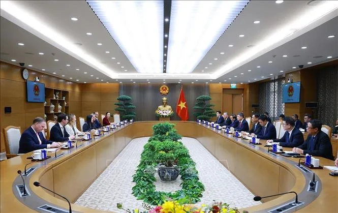Thủ tướng Lê Minh Hưng tiếp bà Jennifer Wicks, Đại sứ Hoa Kỳ tại Việt Nam (Ảnh: Dương Giang/TTXVN)