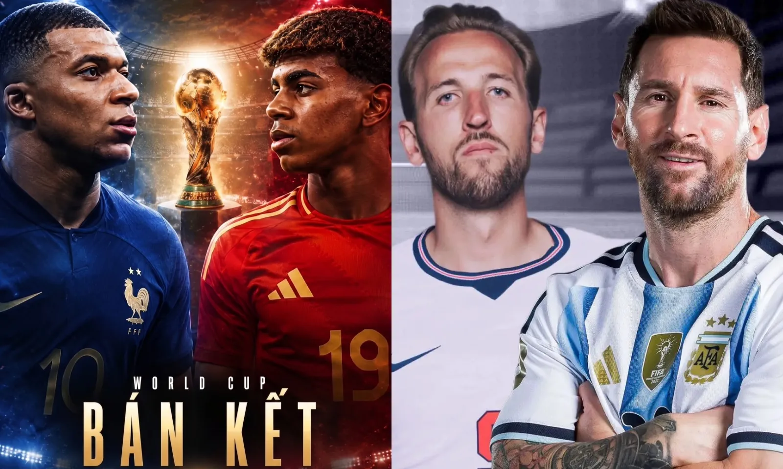 Lịch thi đấu Bán kết World Cup 2026: Pháp vs Tây Ban Nha | Anh vs Argentina