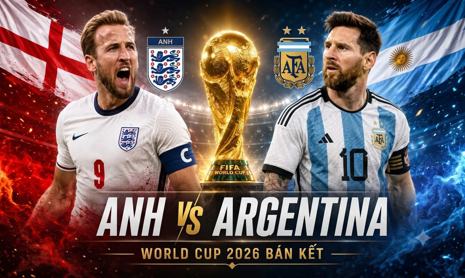 Nhận định Anh vs Argentina (02h00 ngày 16/7): Nhà vua băng hà?