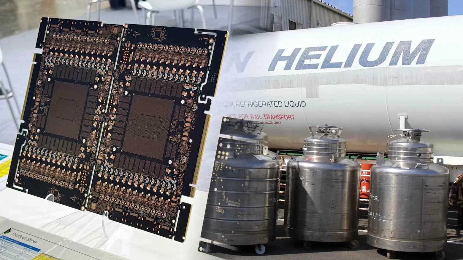 Hình ảnh chip và khí heli. Ảnh: Nikkei Asia Hình ảnh chip và khí heli. Ảnh: Nikkei Asia