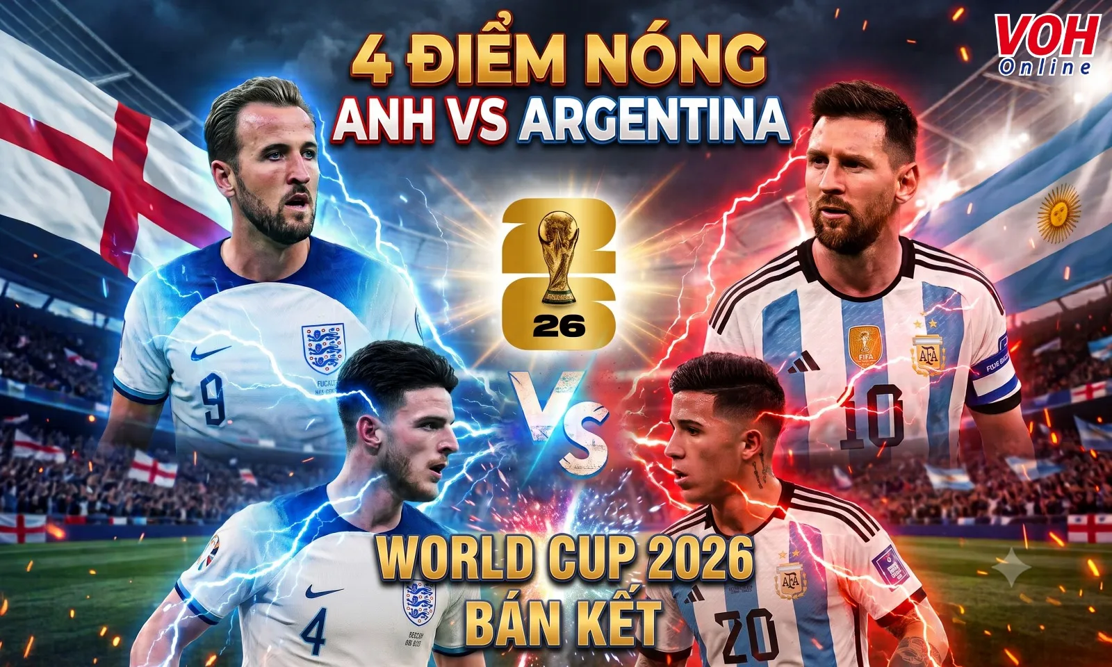 4 điểm nóng Anh vs Argentina: Biến số Messi và 2 lời giải Man City | Rice quyết đấu Enzo