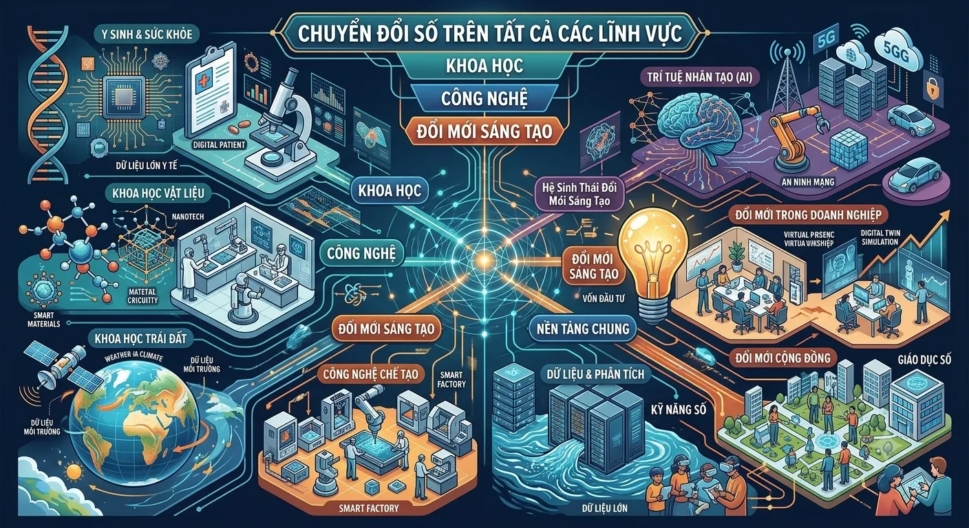 chuyển đổi số trên các lĩnh vực