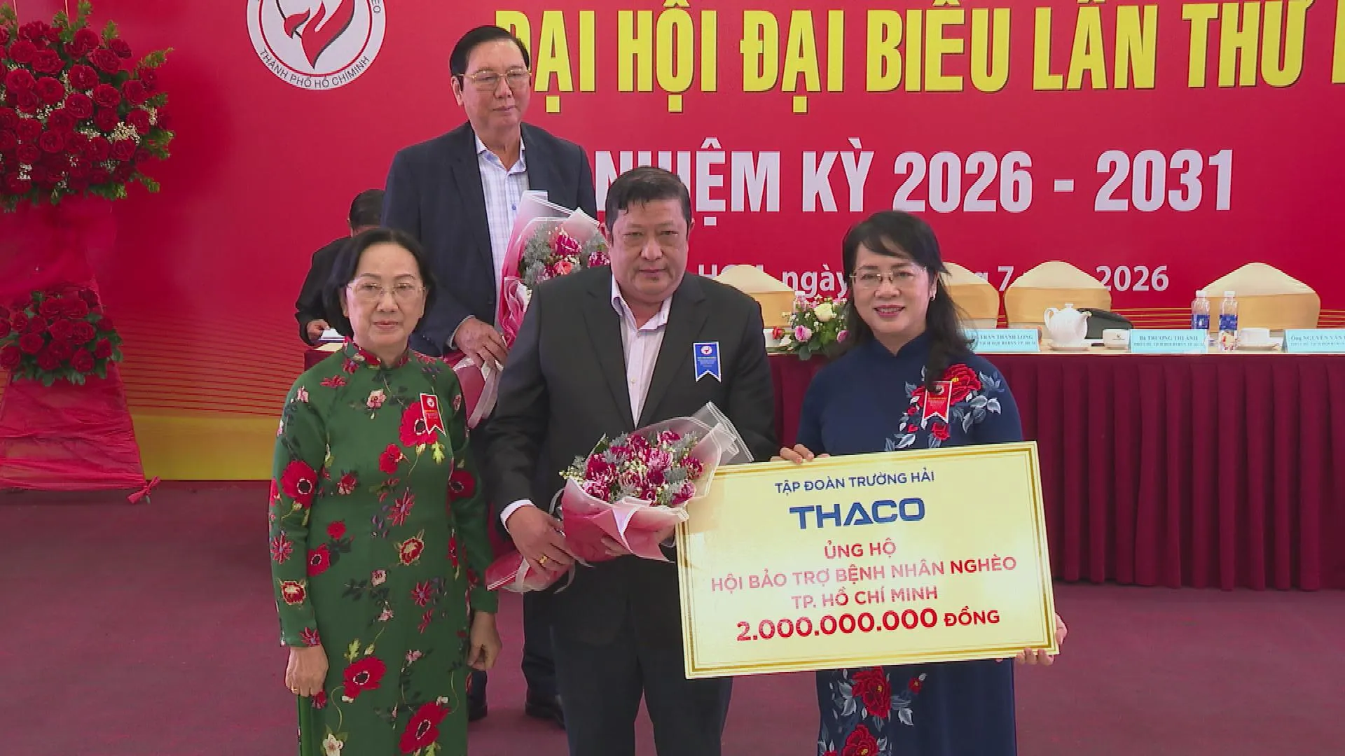 Đại hội cũng là dịp đón nhận những đóng góp để triển khai các chương trình hỗ trợ bệnh nhân nghèo và hoạt động an sinh xã hội trong nhiệm kỳ mới