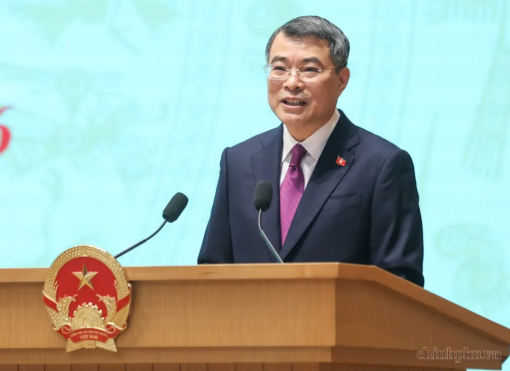 Thủ tướng Chính phủ Lê Minh Hưng phát biểu khai mạc Hội nghị Thường trực Chính phủ với cộng đồng doanh nghiệp - Ảnh: Nhật Bắc - Báo Chính Phủ