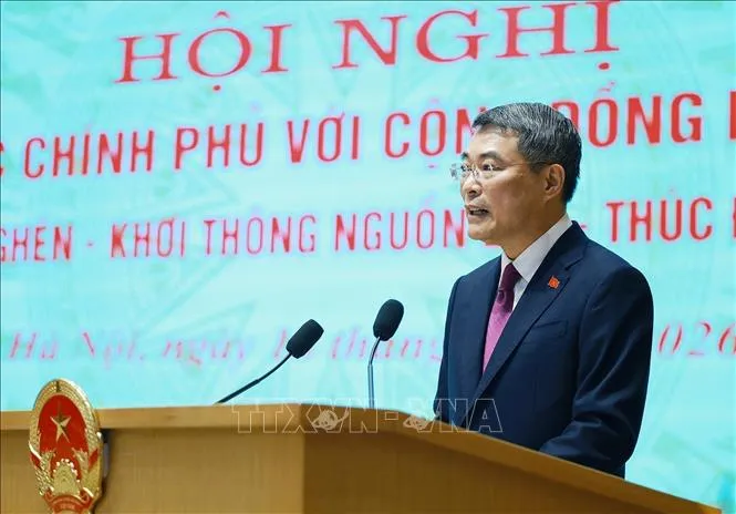 Thủ tướng Lê Minh Hưng phát biểu tại Hội nghị Thường trực Chính phủ với cộng đồng doanh nghiệp (Ảnh: Dương Giang/TTXVN) Thủ tướng Lê Minh Hưng phát biểu tại Hội nghị Thường trực Chính phủ với cộng đồng doanh nghiệp (Ảnh: Dương Giang/TTXVN)