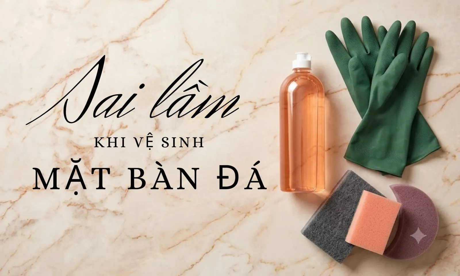 6 sai lầm khi vệ sinh mặt bàn đá khiến lớp chống thấm nhanh hỏng