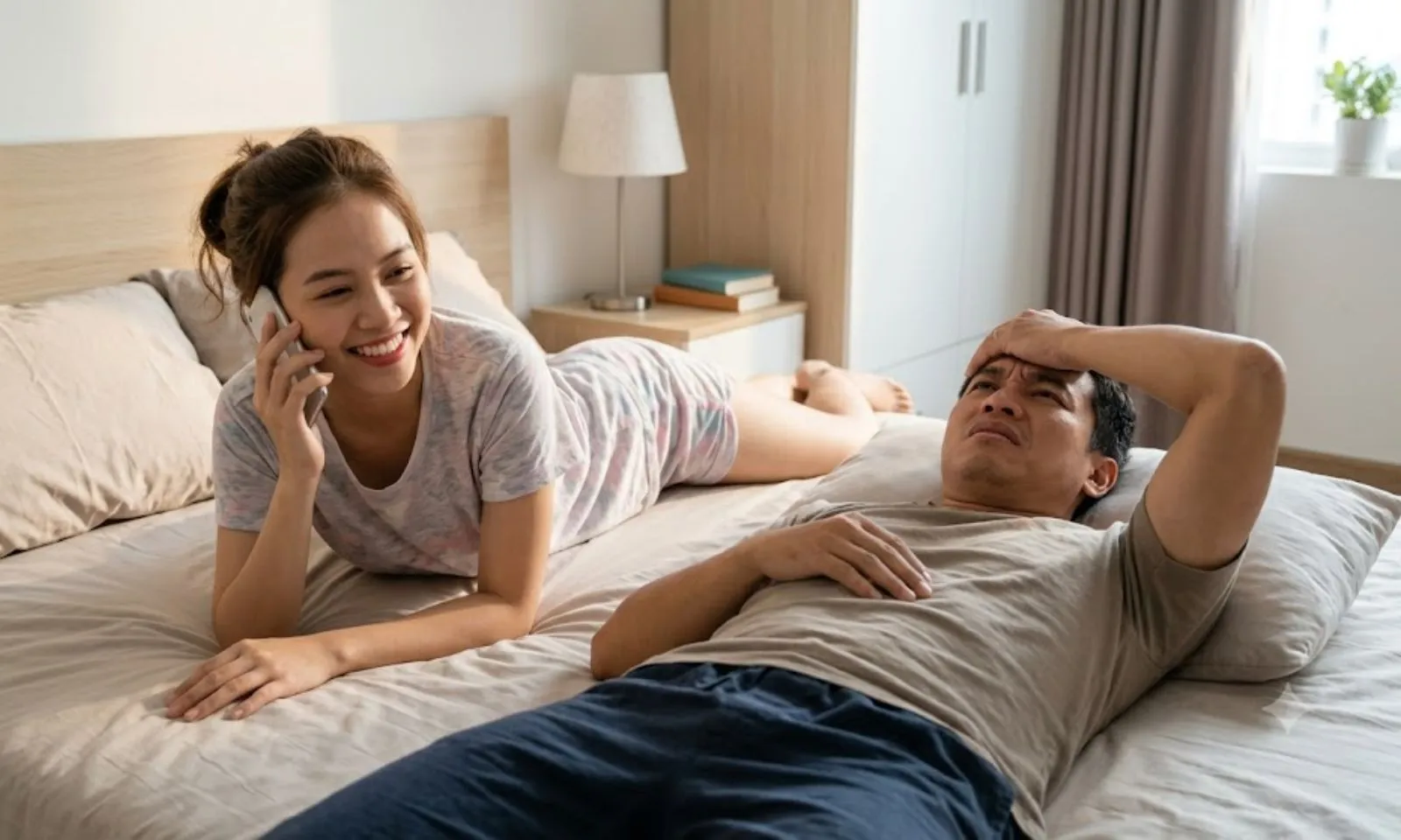Vợ gọi điện thoại cho trai lạ lúc nửa đêm
