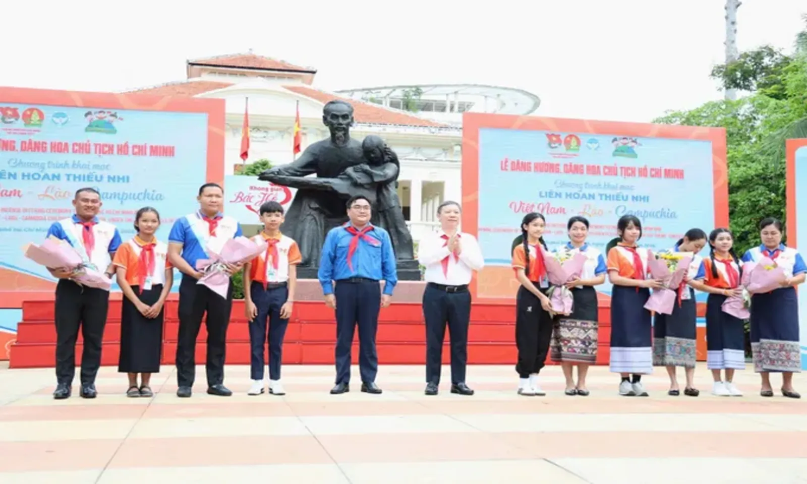 120 thiếu nhi ba nước hội tụ tại Liên hoan Việt Nam - Lào - Campuchia 2026