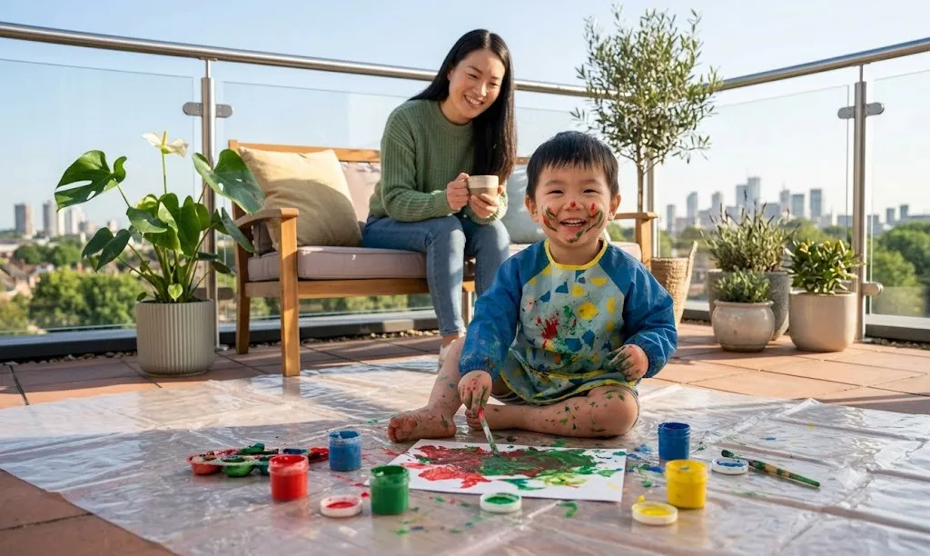 Bí kíp setup góc Messy Play bé thỏa sức sáng tạo, mẹ nhàn tênh