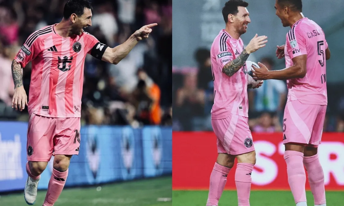 Messi tái xuất lập cú đúp, Casemiro hạnh phúc ôm chầm từ phía sau