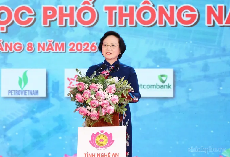 Phó Thủ tướng Phạm Thị Thanh Trà phát biểu tại lễ khởi công dự án (Ảnh: VGP/Thu Giang)