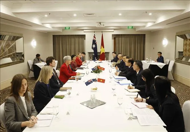 Hội nghị Bộ trưởng Ngoại giao Việt Nam - Australia lần thứ 8 (Ảnh: Thống Nhất/TTXVN)