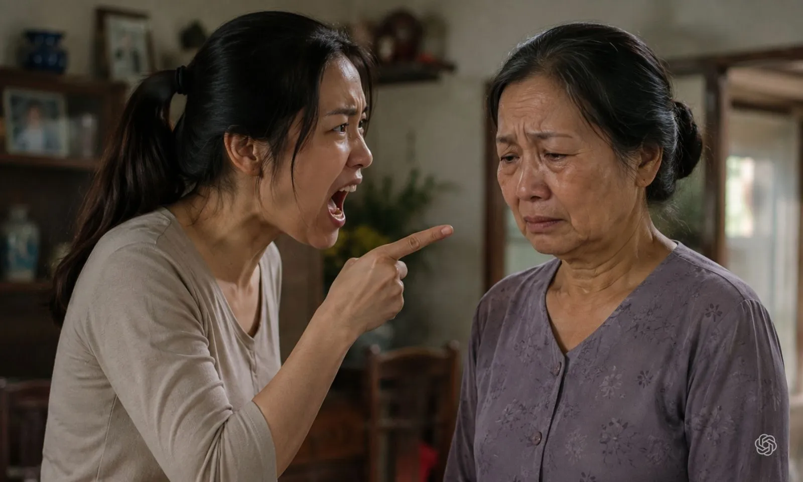 Vừa đi làm xa về, tôi chết sững trước cách vợ đối xử với mẹ