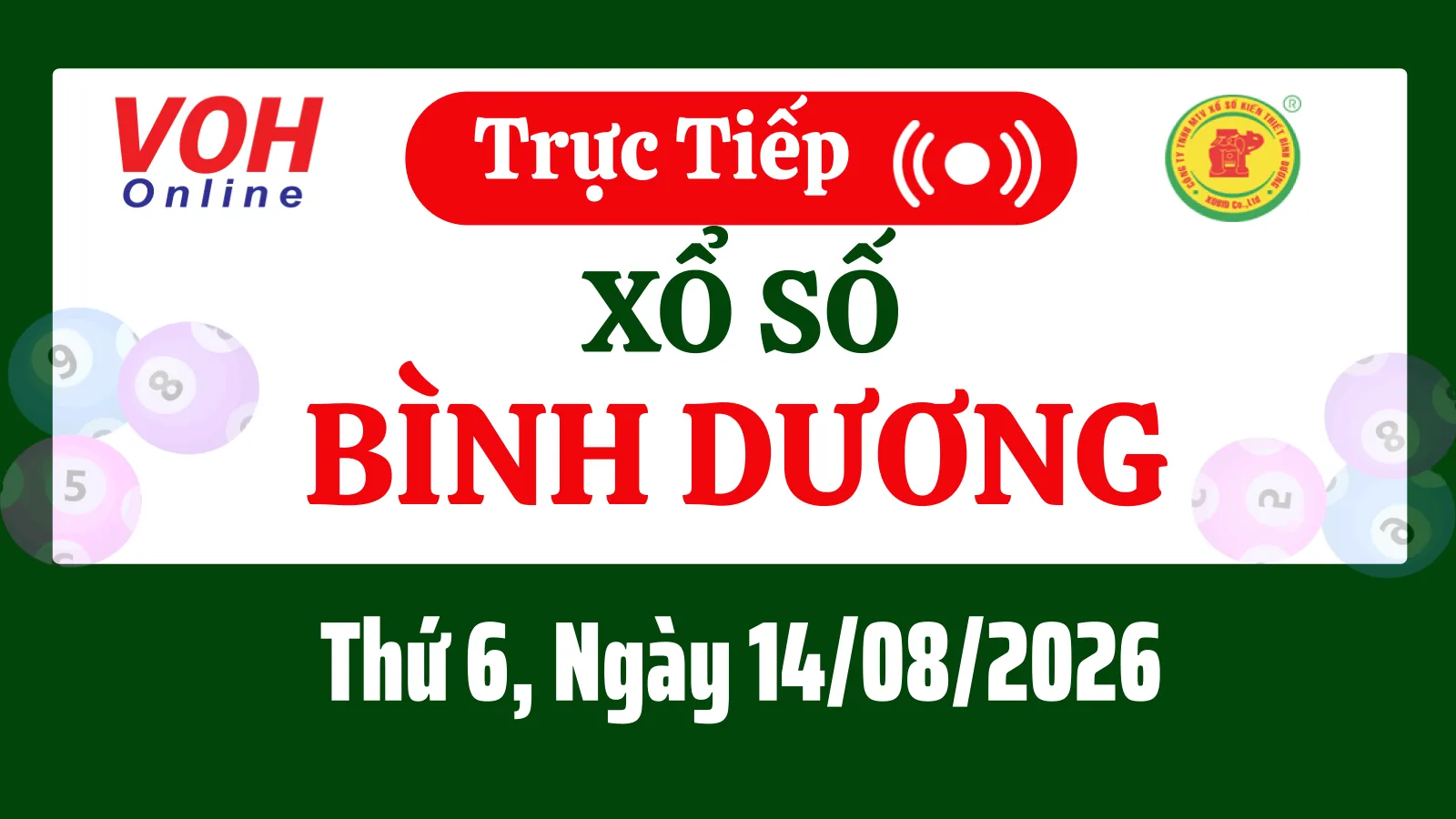 XSBD 14/8 - Kết quả xổ số Bình Dương hôm nay thứ 6 ngày 14/8/2026