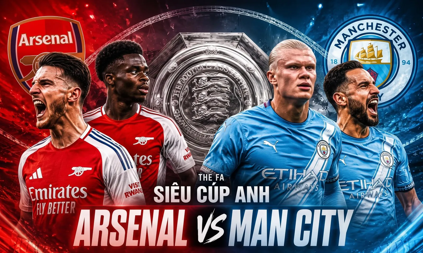 Nhận định Arsenal vs Man City (Siêu cúp Anh, 21h00 ngày 16/8): Bình minh kỷ nguyên mới