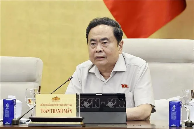 Chủ tịch Quốc hội Trần Thanh Mẫn chủ trì phiên họp (Ảnh: Doãn Tấn/TTXVN)