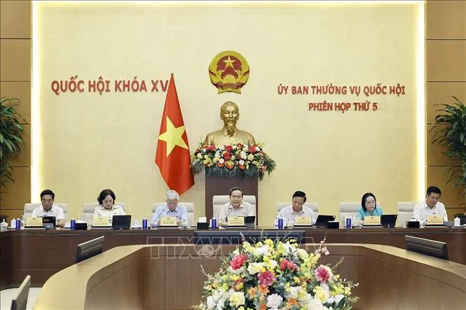 Chủ tịch Quốc hội Trần Thanh Mẫn chủ trì phiên họp (Ảnh: Doãn Tấn/TTXVN)