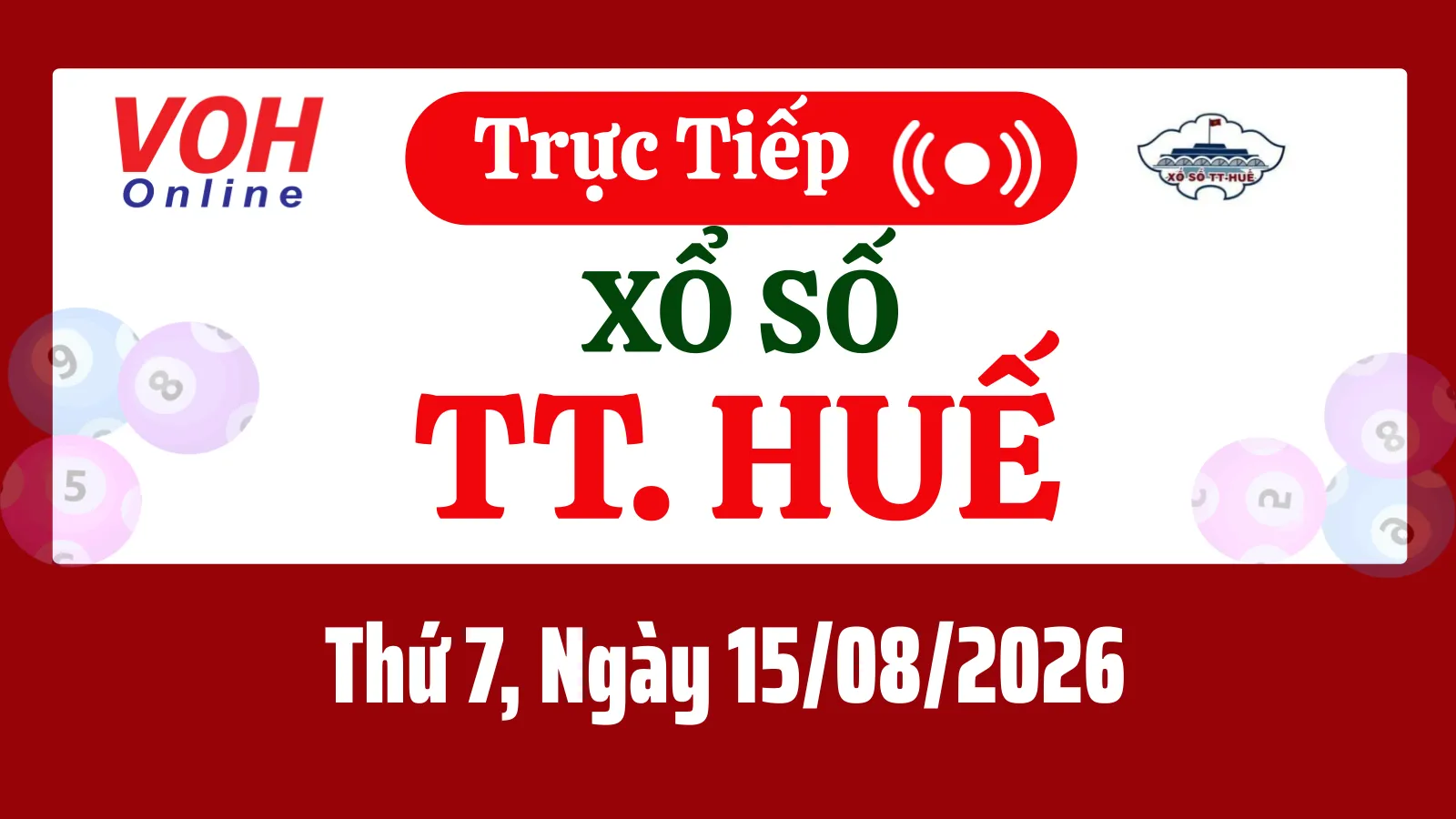 XSTTH 16/8 - Kết quả xổ số Thừa Thiên Huế hôm nay chủ nhật ngày 16/8/2026