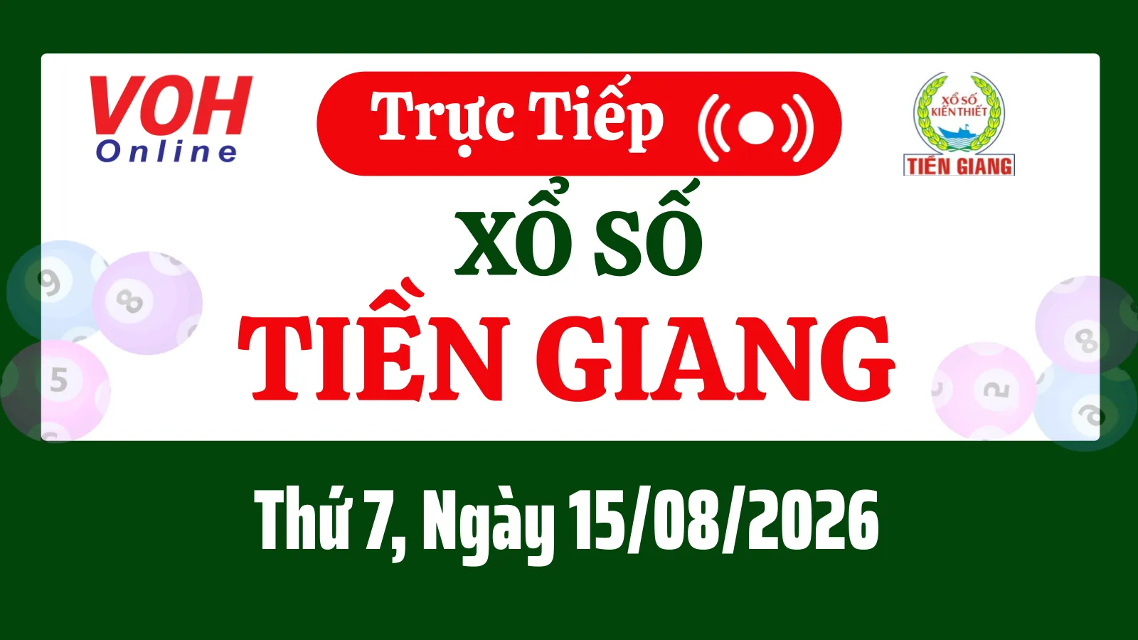 XSTG 16/8 - Kết quả xổ số Tiền Giang hôm nay chủ nhật ngày 16/8/2026