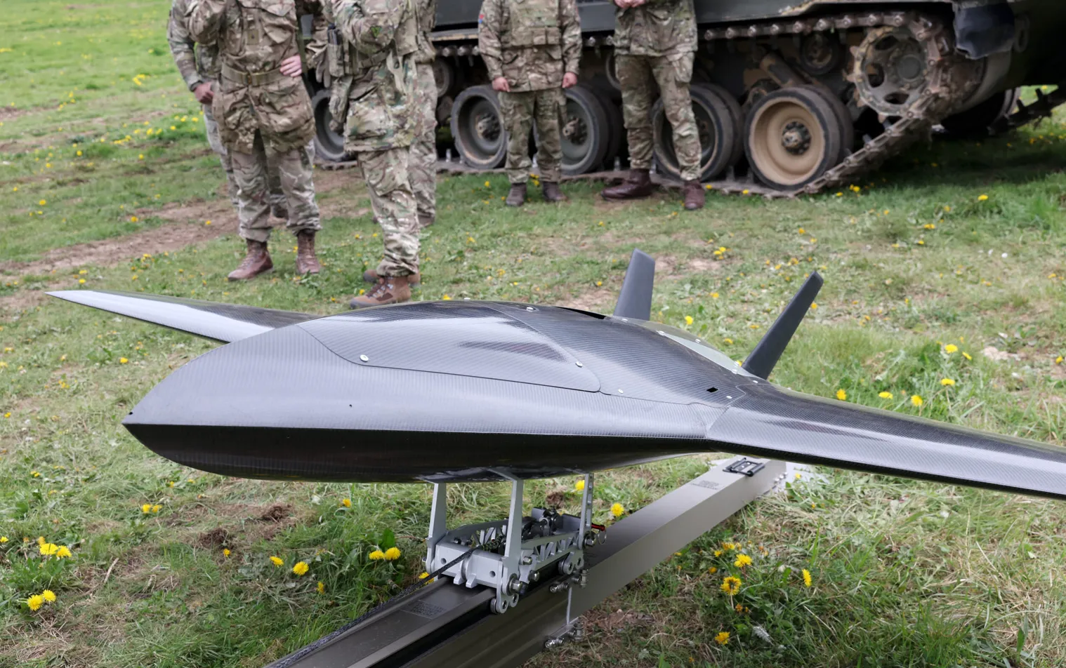 Hệ thống Nyan trong một cuộc trình diễn tại Salisbury Plain, Vương quốc Anh, ngày 1/6/2026. Ảnh: Bộ Quốc phòng Anh