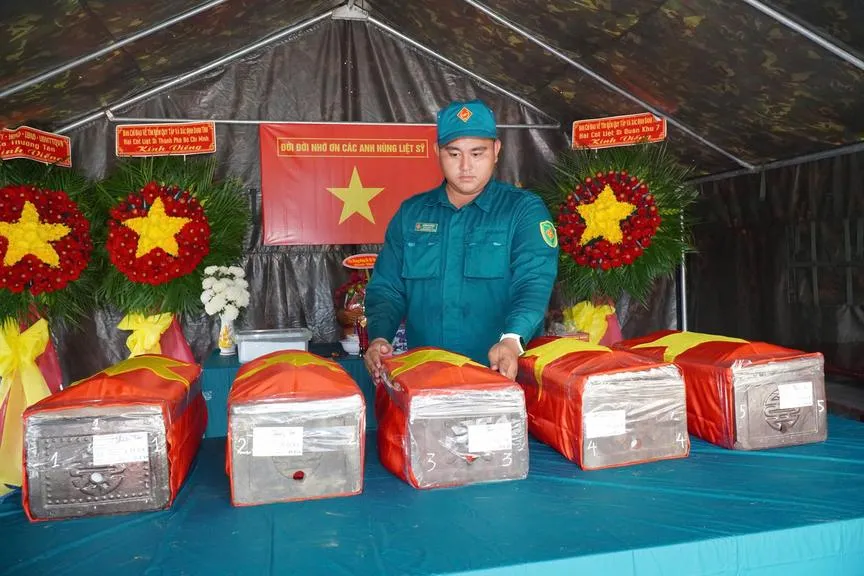 Bộ Tư lệnh TPHCM hoàn thành quy tập 5 hài cốt liệt sĩ tại xã Thường Tân