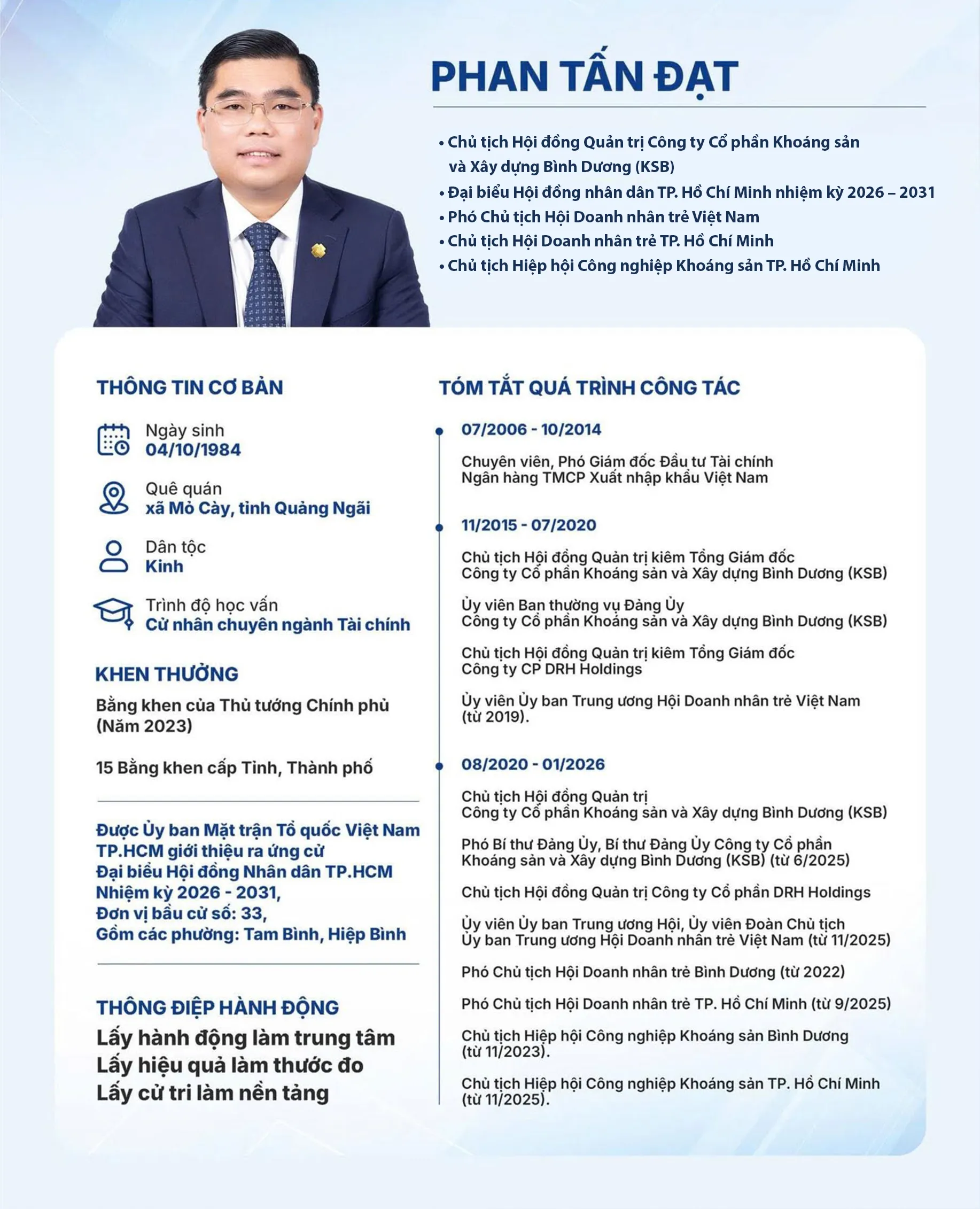 Anh Phan Tấn Đạt được hiệp thương giữ chức Chủ tịch Hội Doanh nhân trẻ TP. Hồ Chí Minh khóa I nhiệm kỳ 2026 - 2029 - Ảnh 1. Anh Phan Tấn Đạt được hiệp thương giữ chức Chủ tịch Hội Doanh nhân trẻ TP. Hồ Chí Minh khóa I nhiệm kỳ 2026 - 2029 - Ảnh 1.