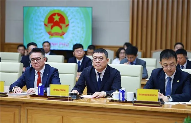 Các doanh nghiệp Trung Quốc đang đầu tư tại Việt Nam tham dự buổi gặp (Ảnh: Dương Giang/TTXVN)