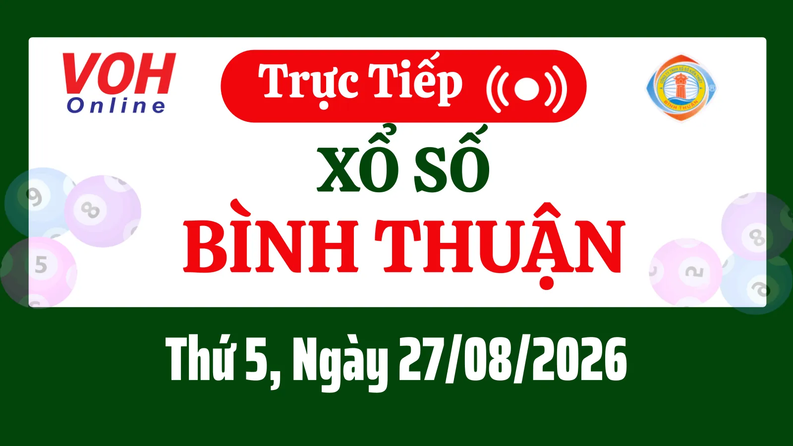 XSBTH 27/8 - Kết quả xổ số Bình Thuận hôm nay thứ 5 ngày 27/8/2026