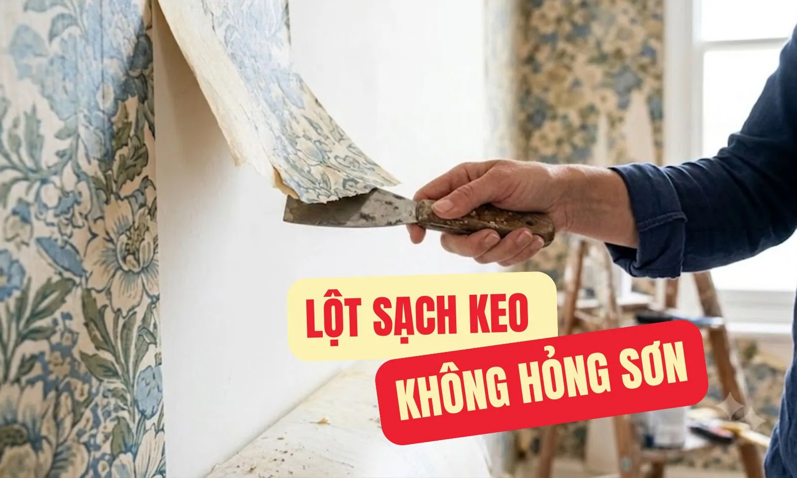 6 cách gỡ giấy dán tường cũ nhanh, sạch, không hỏng sơn