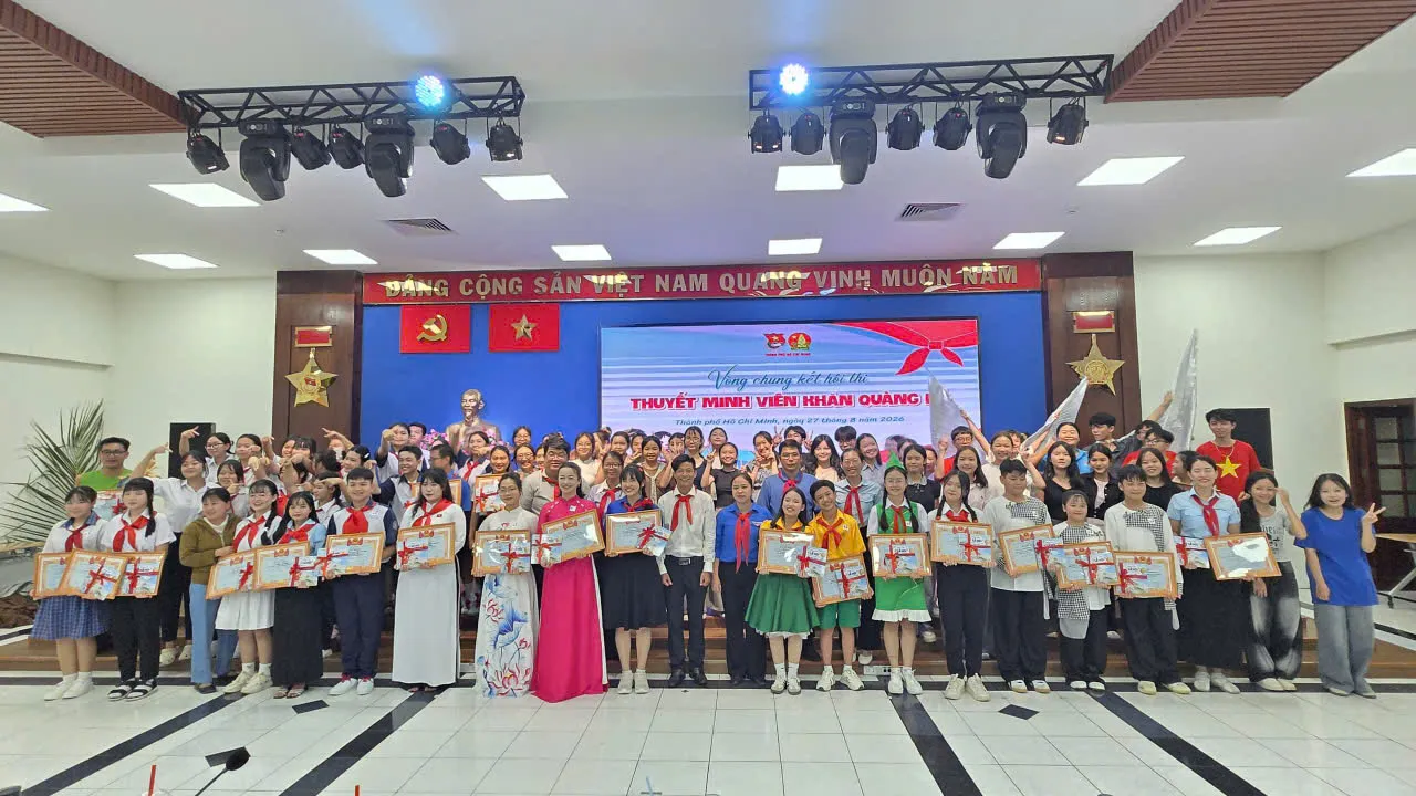 Vòng chung kết và trao giải Hội thi “Thuyết minh viên Khăn quàng đỏ” năm 2026 - Ảnh Bá Nam