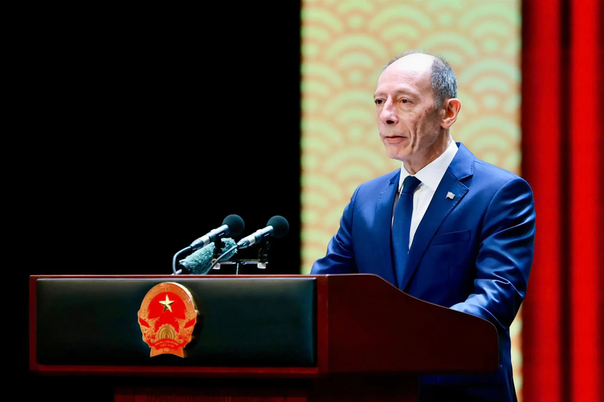 Đại sứ Uruguay Raúl Juan Pollak Giampietro phát biểu tại buổi lễ - Ảnh: Nguyễn Khánh - TTO