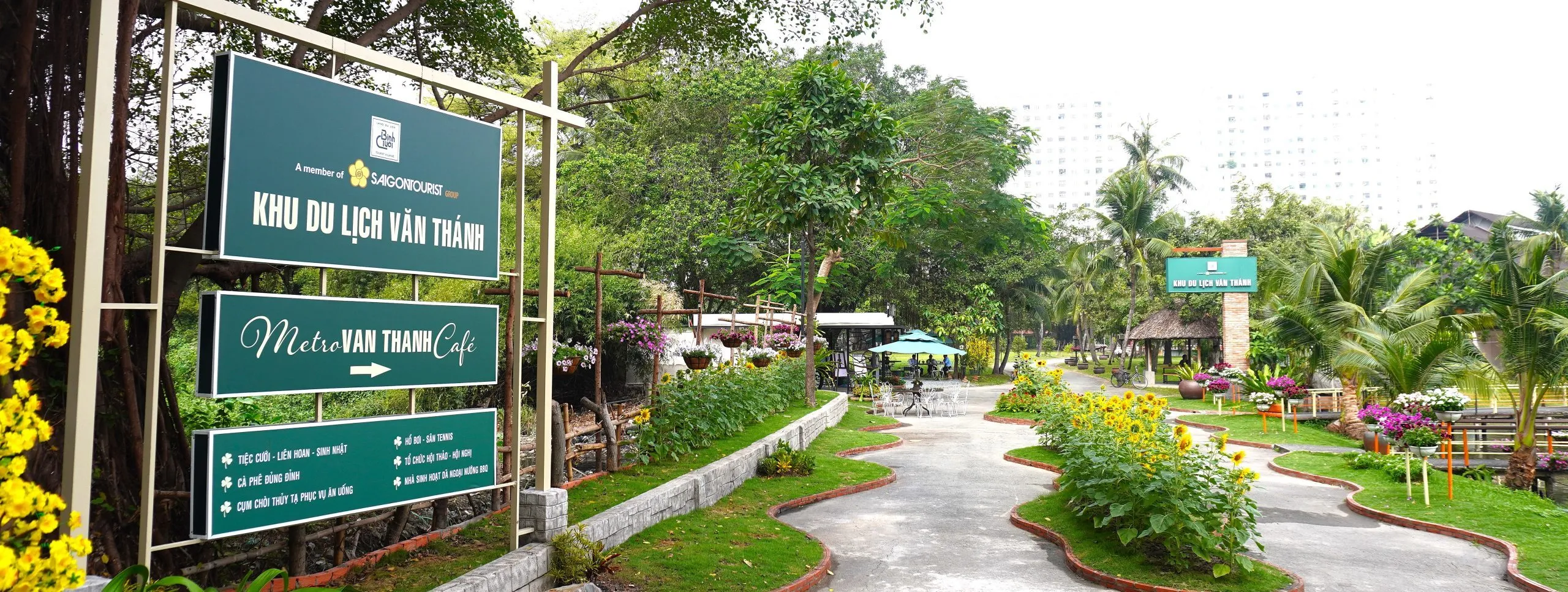 Một góc khu du lịch Văn Thánh và khu du lịch Bình Quới hiện nay (Ảnh: Website Khu Du lịch Bình Quới)