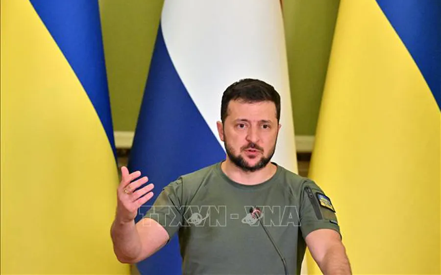 ổng thống Ukraine Volodymyr Zelensky. Ảnh: AFP/TTXVN (Không được phép chia sẻ, sử dụng bởi bên thứ ba)