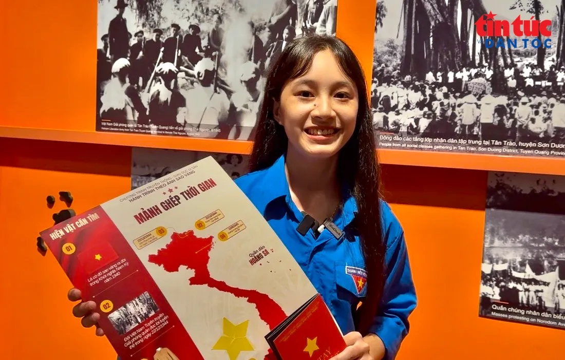 Bạn trẻ Nguyễn Thị Loan tham gia chương trình “Hành trình theo Ánh sao vàng”, khám phá các dấu mốc lịch sử dân tộc theo cách tiếp cận mới mẻ, trực quan.