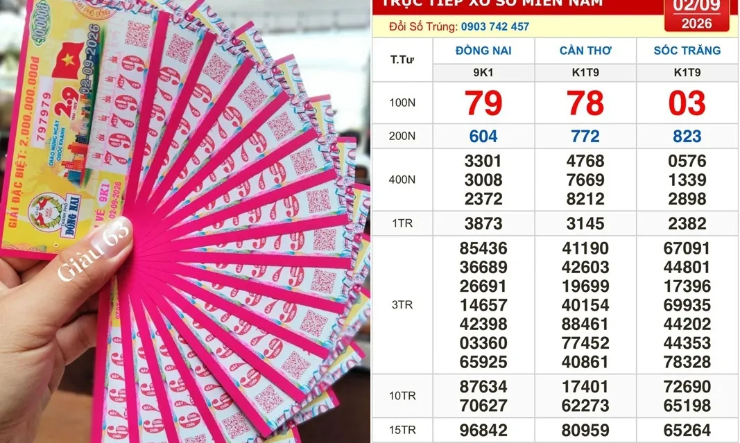 Dãy 797979 bất ngờ trúng số Đồng Nai