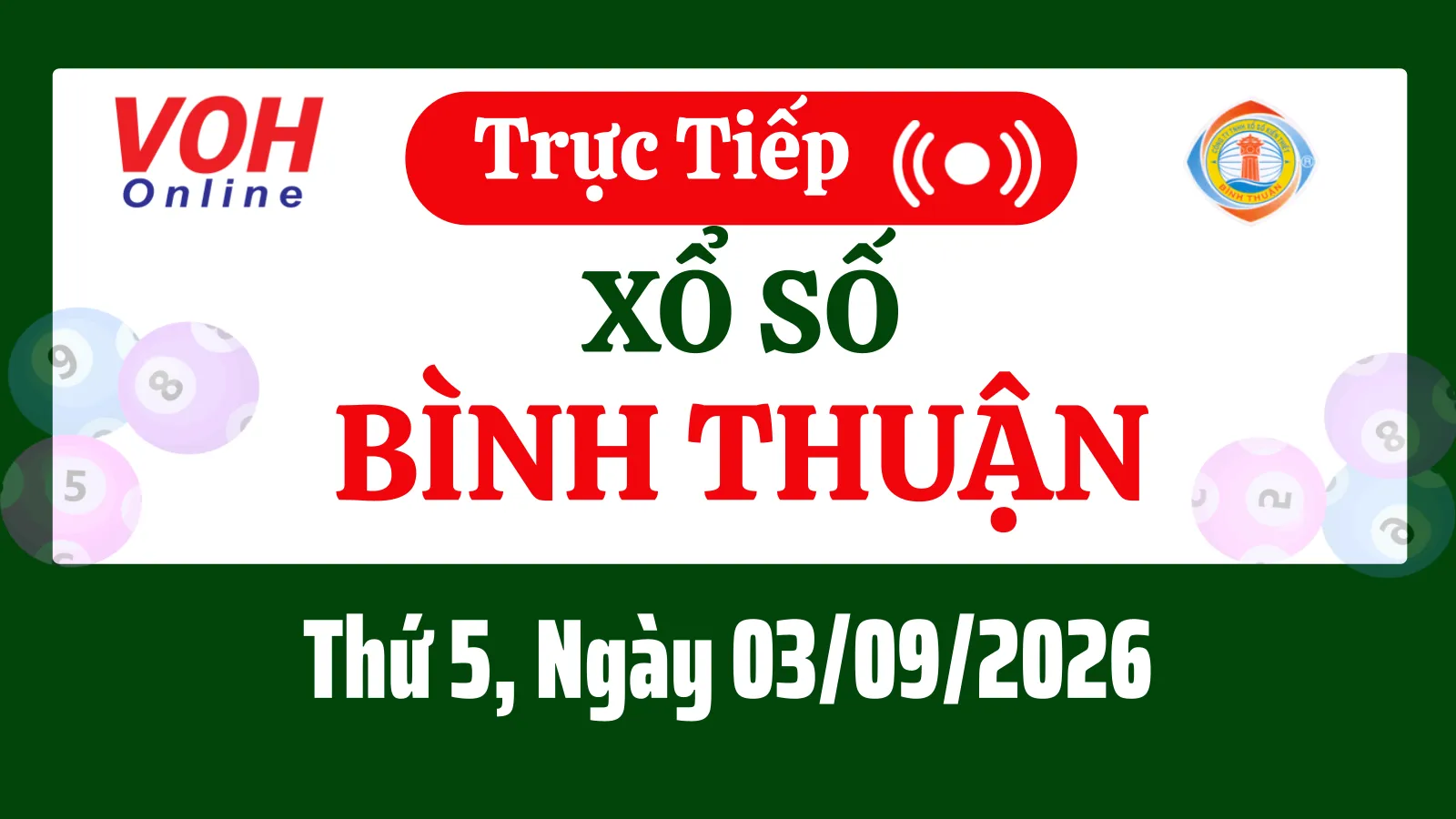XSBTH 3/9 - Kết quả xổ số Bình Thuận hôm nay thứ 5 ngày 3/9/2026