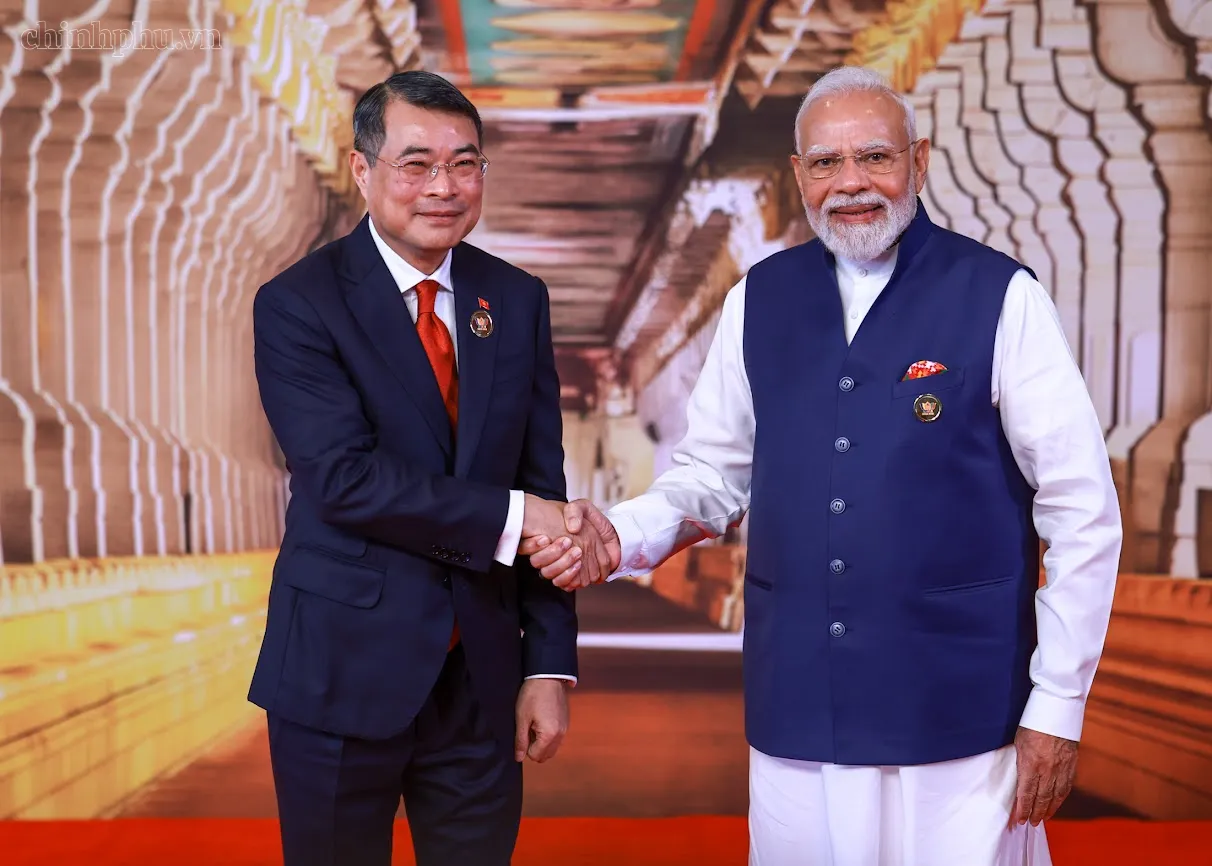 Thủ tướng Chính phủ Lê Minh Hưng và Thủ tướng Ấn Độ Narendra Modi tại Phiên thảo luận Hội nghị thượng đỉnh BRICS lần thứ 18 - Ảnh Nhật Bắc - chinhphu.vn