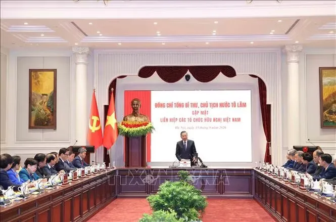 Tổng Bí thư, Chủ tịch nước gặp mặt BCH Liên hiệp các tổ chức hữu nghị Việt Nam - Ảnh 2.