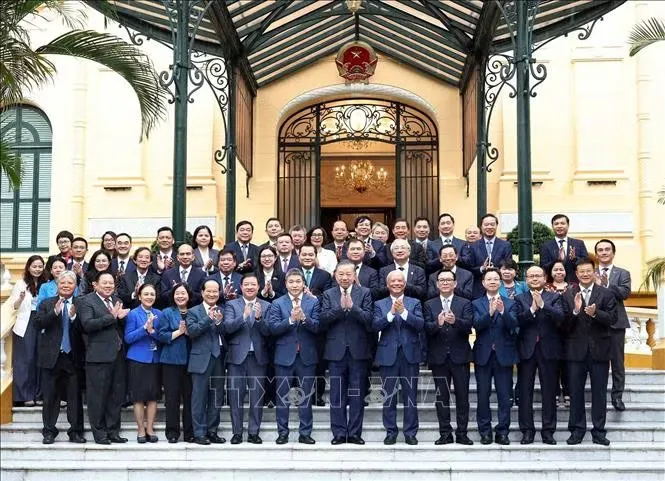 Tổng Bí thư, Chủ tịch nước gặp mặt BCH Liên hiệp các tổ chức hữu nghị Việt Nam - Ảnh 3.