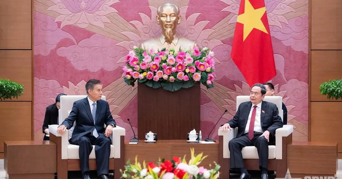 Chủ tịch Quốc hội Trần Thanh Mẫn tiếp đoàn đại biểu Trung Quốc