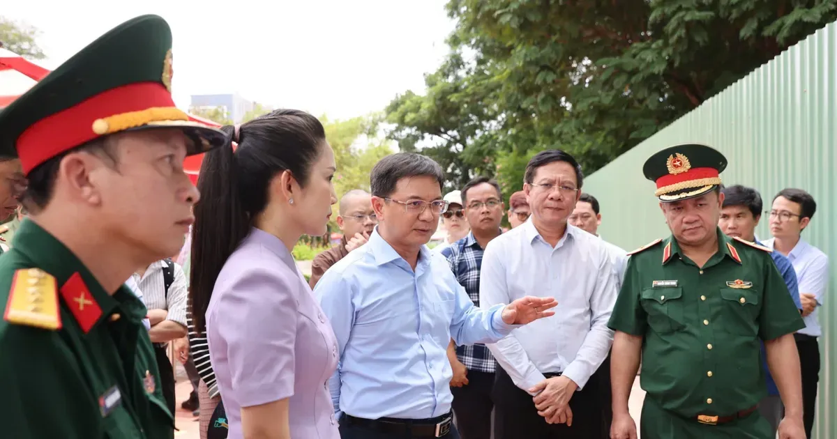 Khảo sát chuẩn bị Lễ truy điệu, an táng hài cốt liệt sĩ tại Công viên Lê Thị Riêng