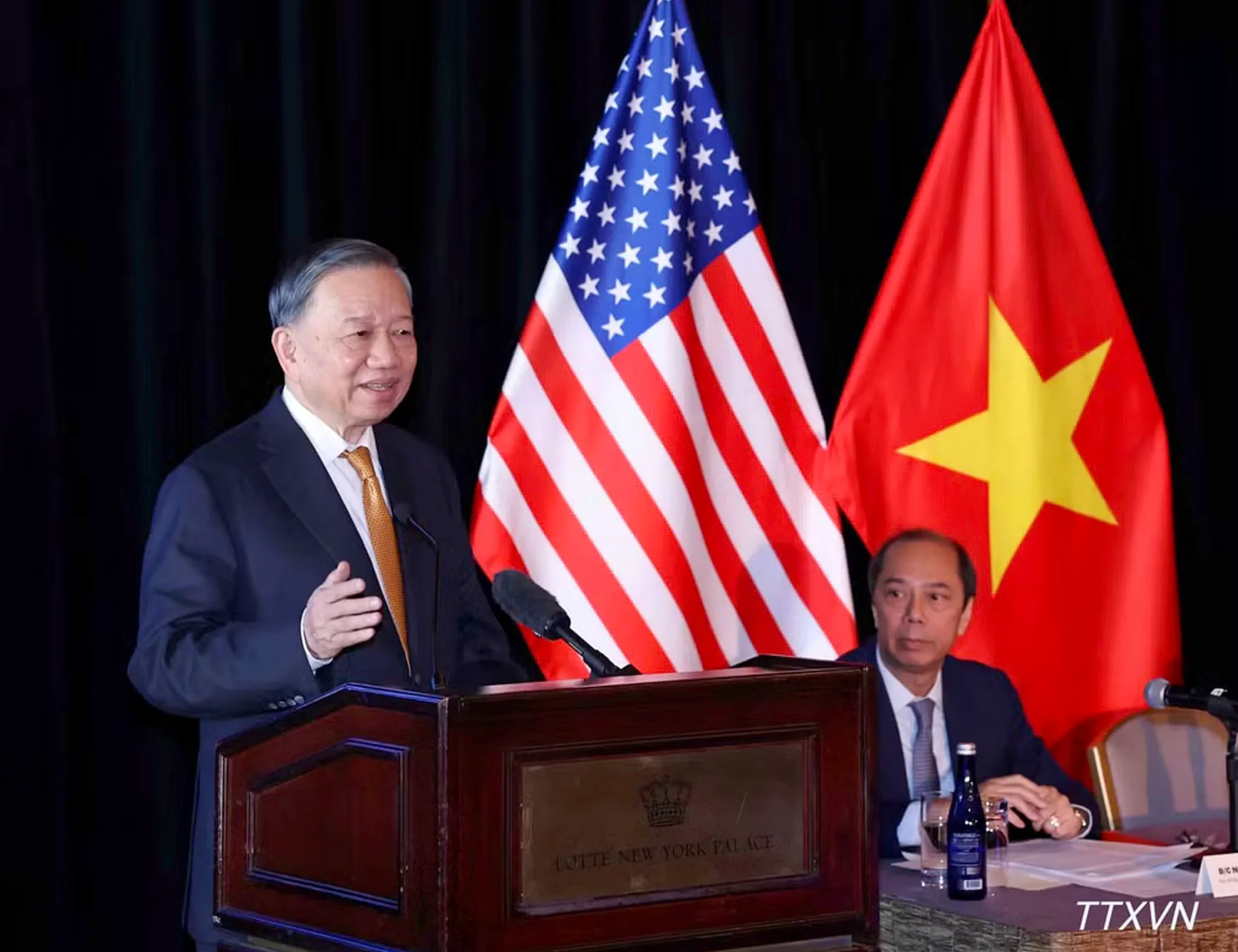 Tổng Bí thư, Chủ tịch nước Tô Lâm phát biểu tại cuộc gặp chuyên gia, trí thức Việt Nam tại Mỹ - Ảnh: TTXVN