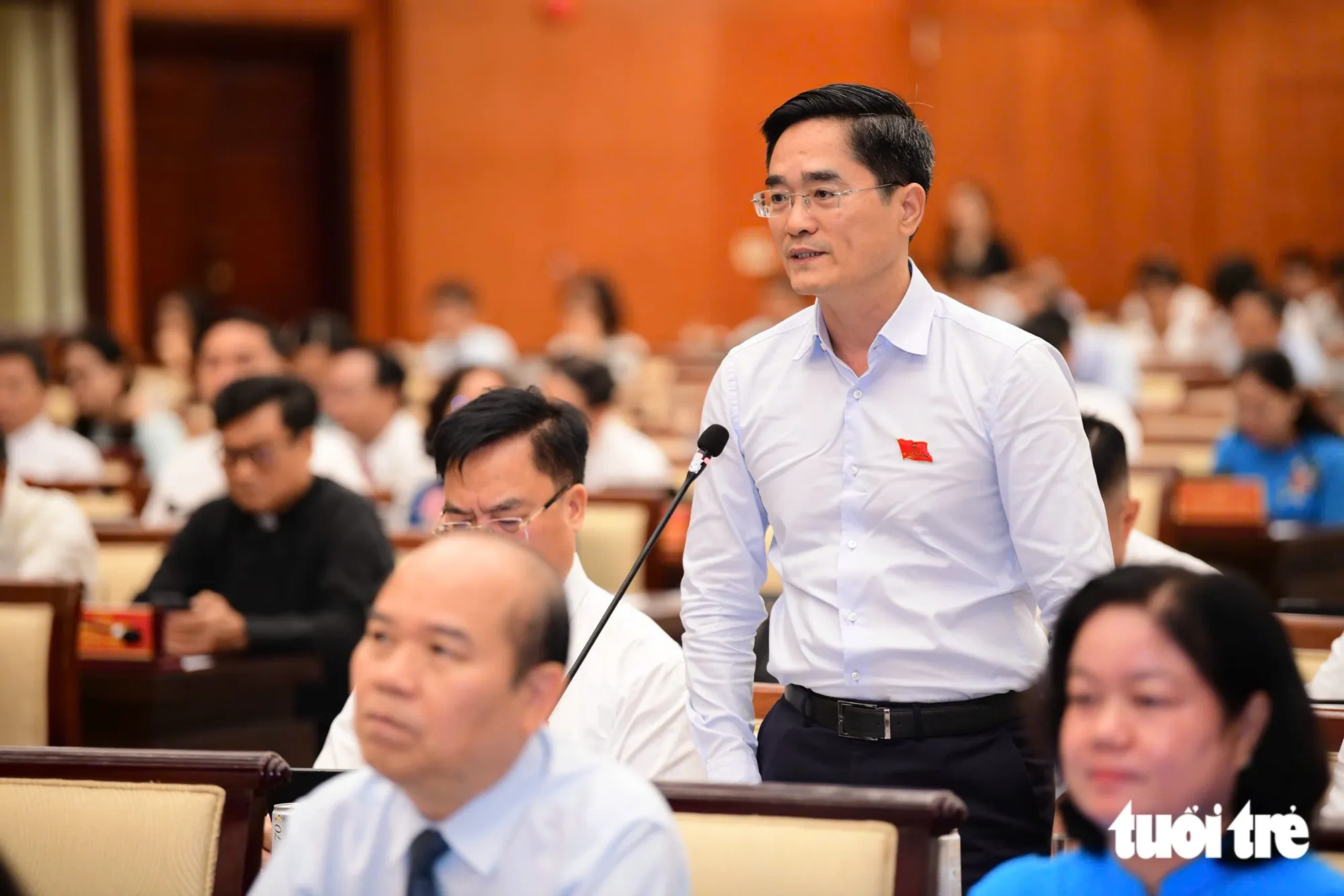 Giám đốc Sở Xây dựng TP. Hồ Chí Minh Trần Quang Lâm phát biểu - Ảnh: Quang Định - TTO