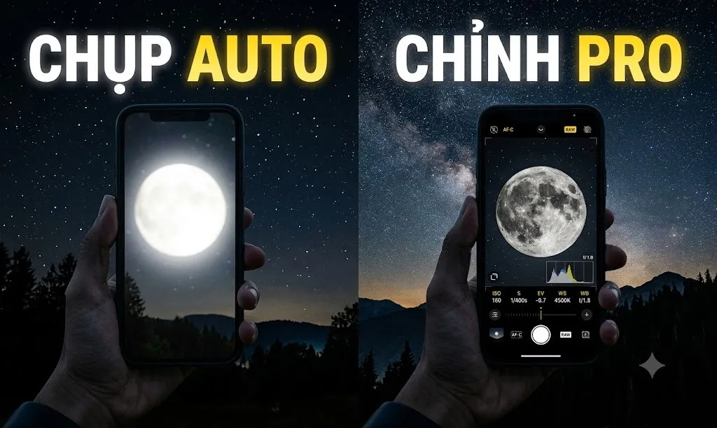 Bật mí thông số chụp trăng rằm bằng điện thoại (iPhone, Android) siêu nét